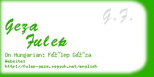geza fulep business card